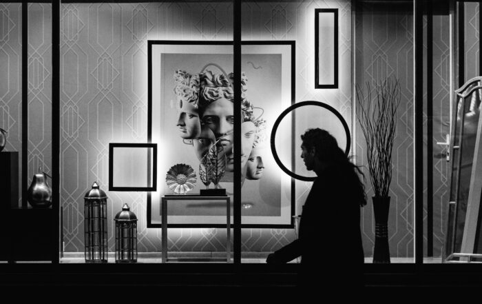 Lone figure at a hotel